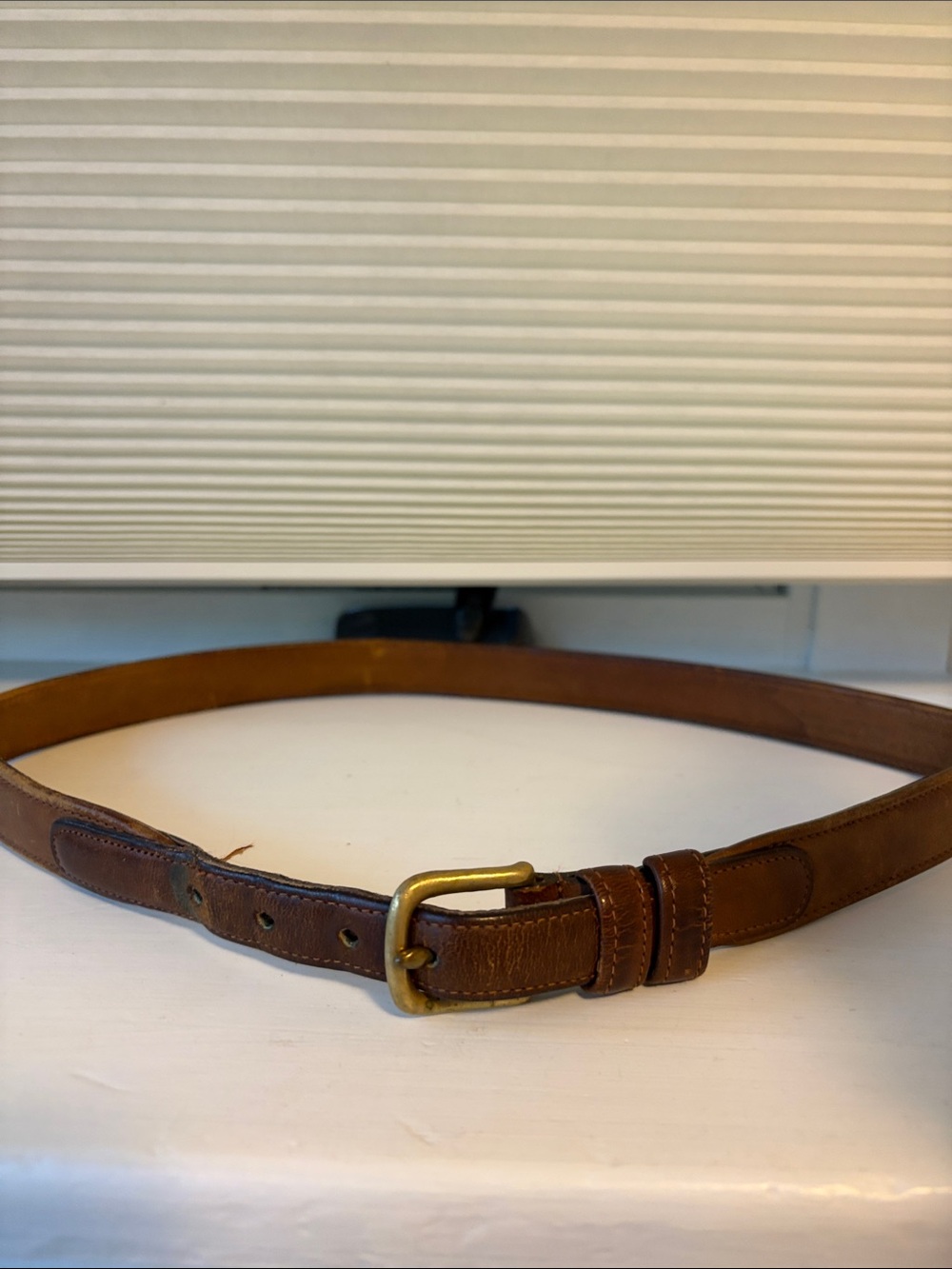 Vintage Coach Leather Belt with Brass Buckle